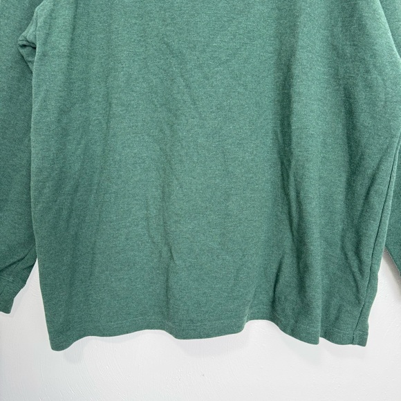 LL Bean Henley Shirt Men XXL Tall Green Unshrinkable Mini-Waffle Traditional Fit - Picture 3 of 10